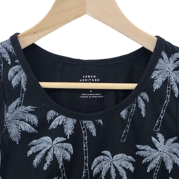 Urban Heritage Tank Top Muscle Tee Men's Black Shirt Medium Palm Tree Beach Wear - Picture 3 of 4